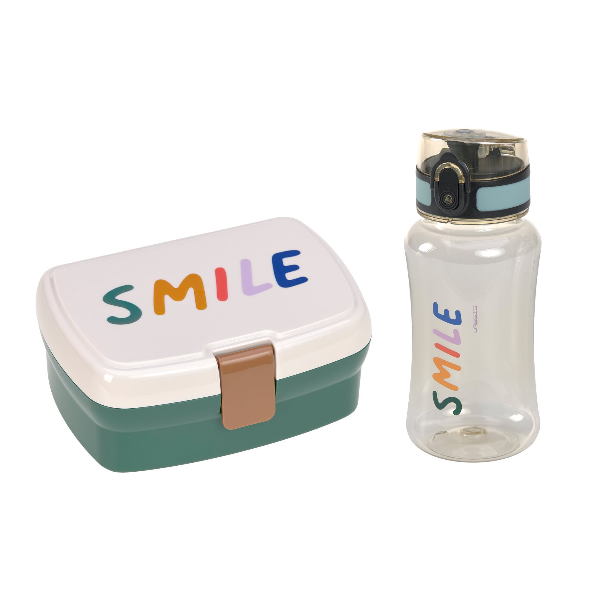 Lunch Set Bottle & Lunch Box Little Gang Smile, Green | Casual