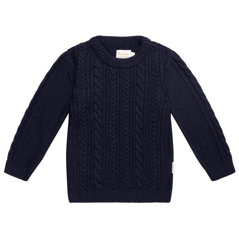 Pullover Strick "Navy" blau Größe 62-68 | Leevje