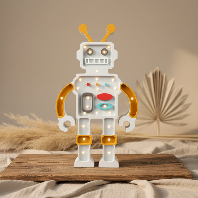 Roboter Lampe metallisches grau | Little Lights