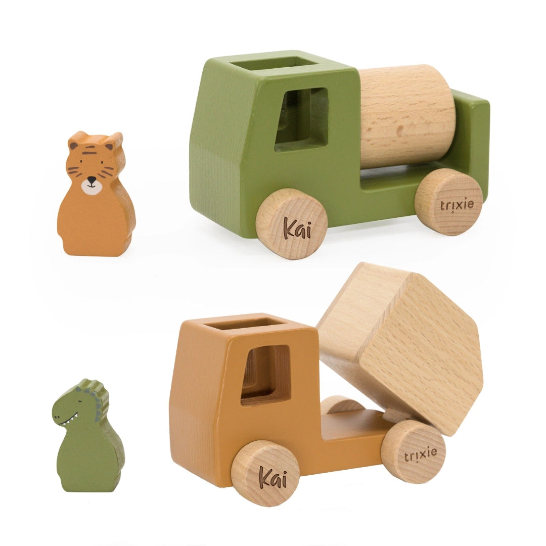 Bauwagen-Set aus Holz mit Tieren | Trixie