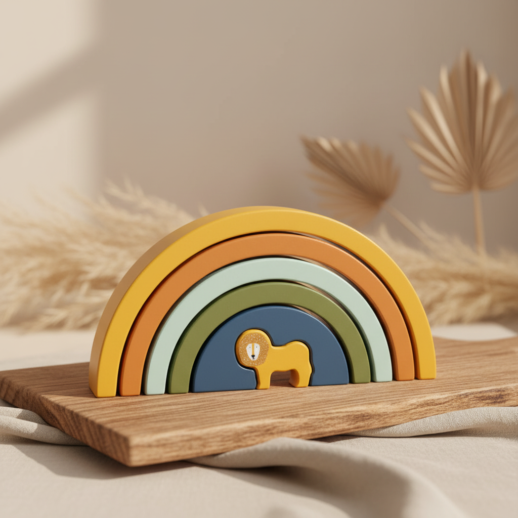 Regenbogen-Stapelspiel aus Holz - Herr Löwe | Trixie