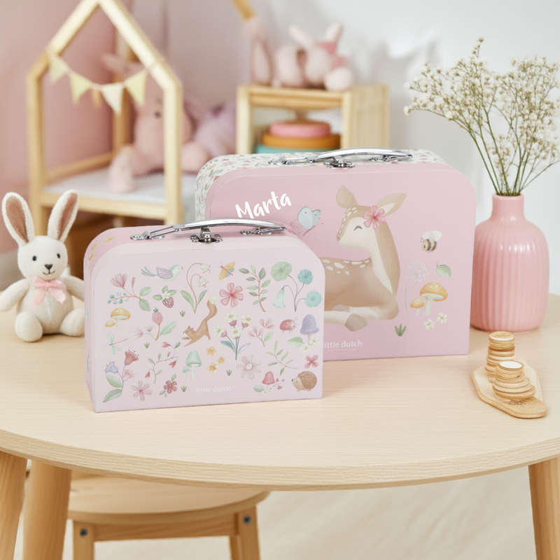 Personalisierter Kinderkoffer Fairy Garden Rosa mit Namen