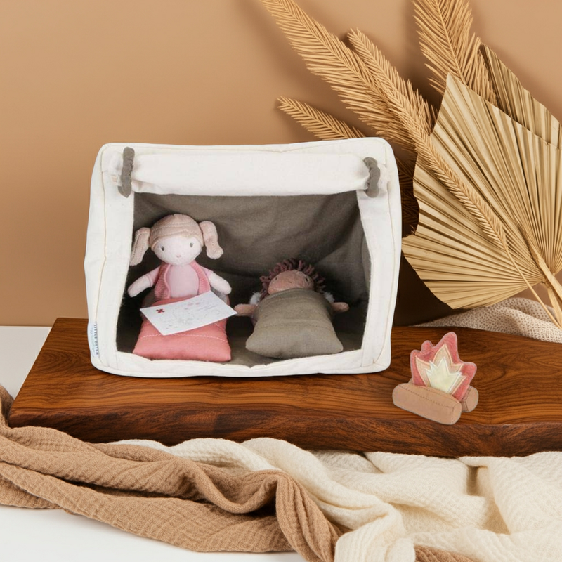 Kuschelpuppen Camping Set – Rollenspiel für kleine Entdecker