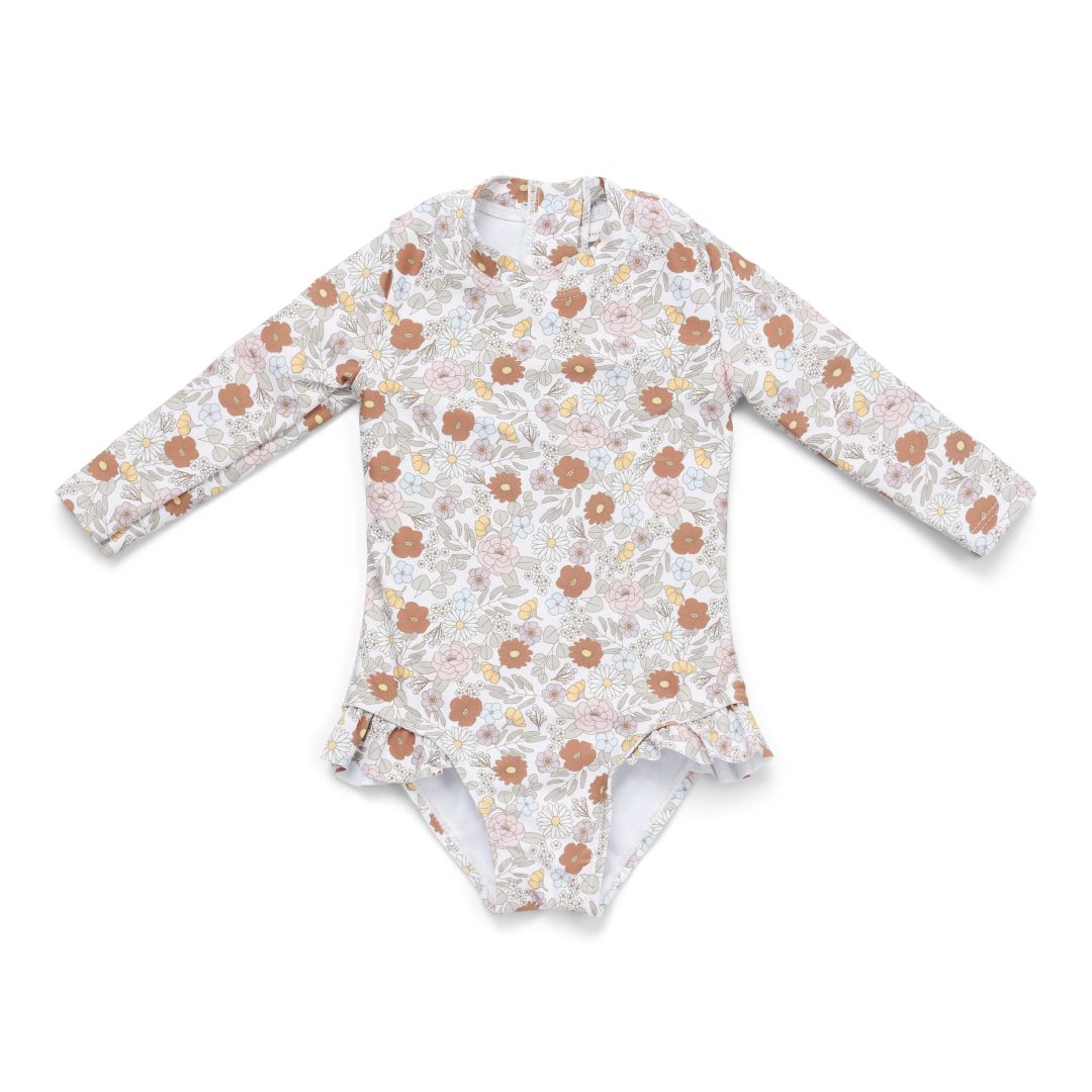 Long-Sleeve Ruffle Swimsuit for Kids