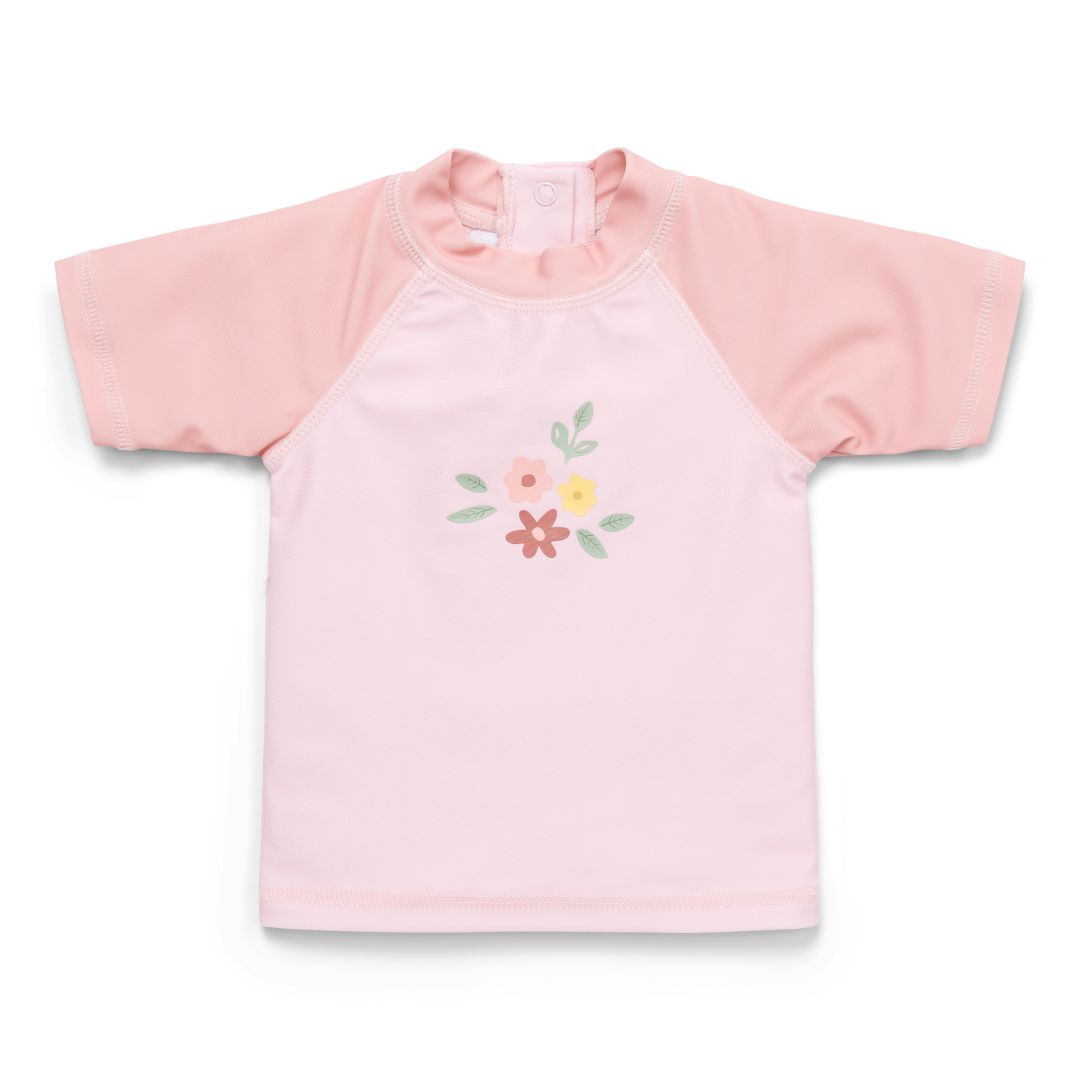 Kurzarm UV Shirt Flower Pink für Kinder