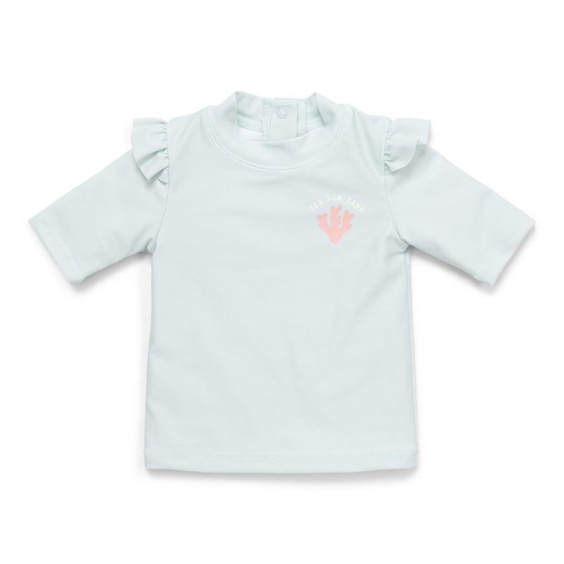 Bade-T-Shirt mit Rüschen Sea Green für Kinder