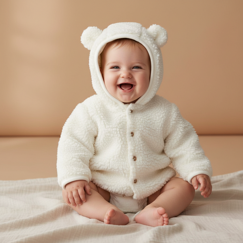 Teddy-Jacke Off-White für Babys und Kinder