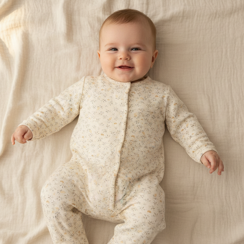 Einteilige Pyjamas Blueberry Leaves - Nightwear | Little Dutch