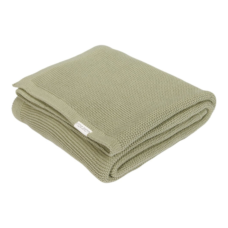 Wiegedecke Strick 70 x 100 cm - Pure Olive | Little Dutch