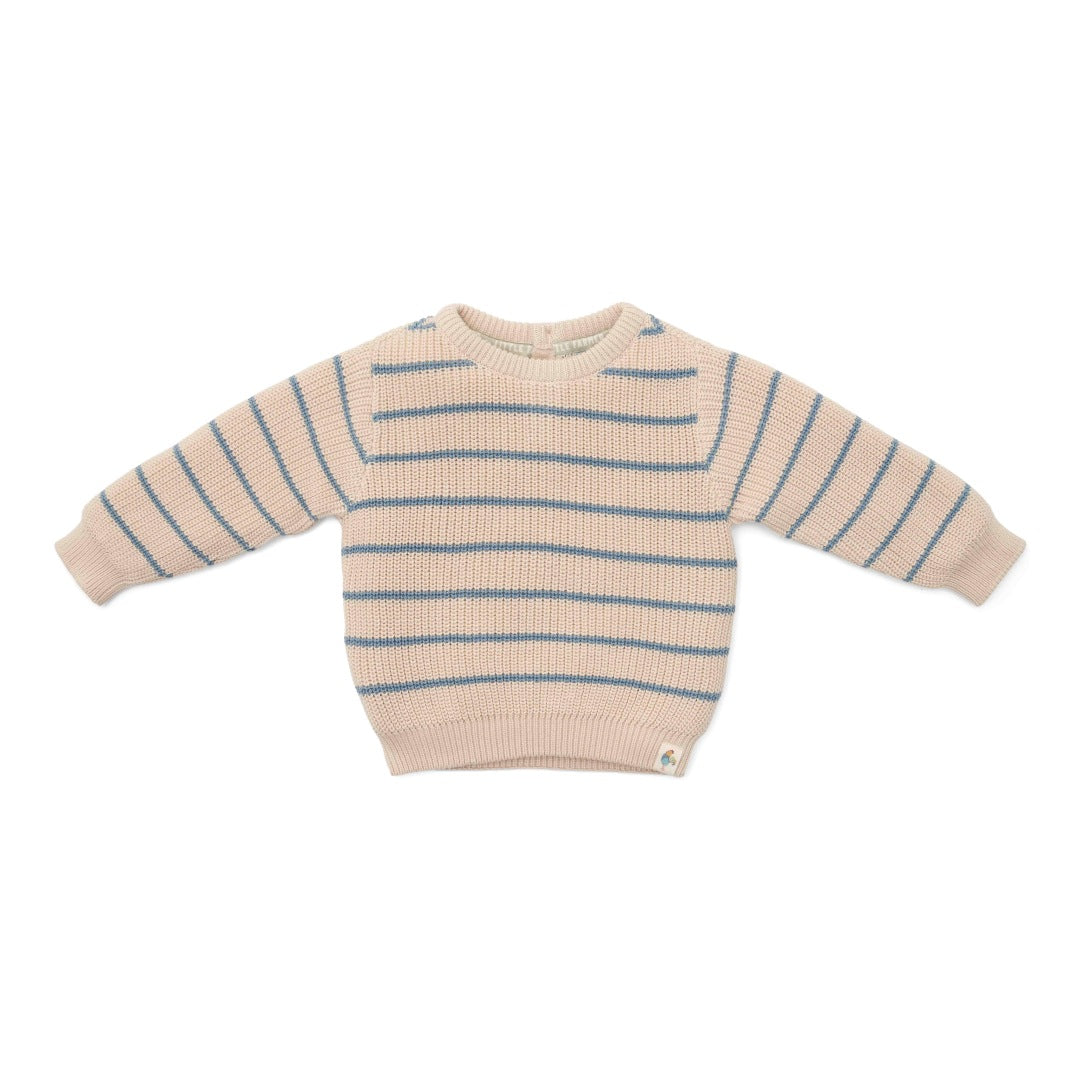 Gestrickter Pullover Ice blue stripe | Little Dutch