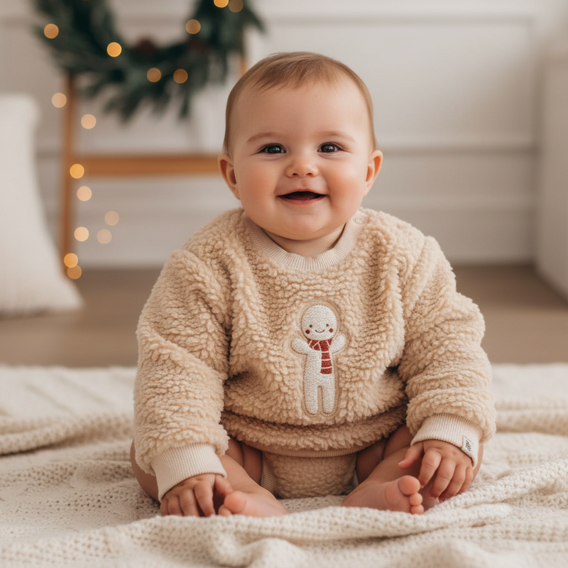 Teddy Weihnachtspullover Lebkuchen für Babys und Kinder