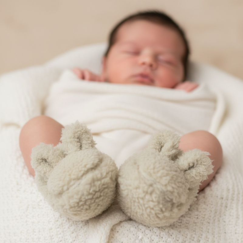 Teddy Shoes Soft Green – Soft Baby Shoes for Newborns