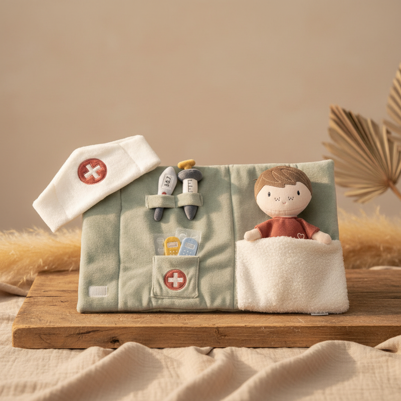 Kuschelpuppe Jim Doktor Spielset – Rollenspiel für Kinder