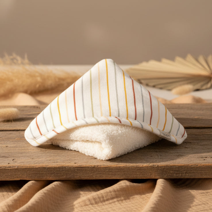 Kapuzenhandtuch 100 x 100 cm Vintage Sunny Stripes | Little Dutch