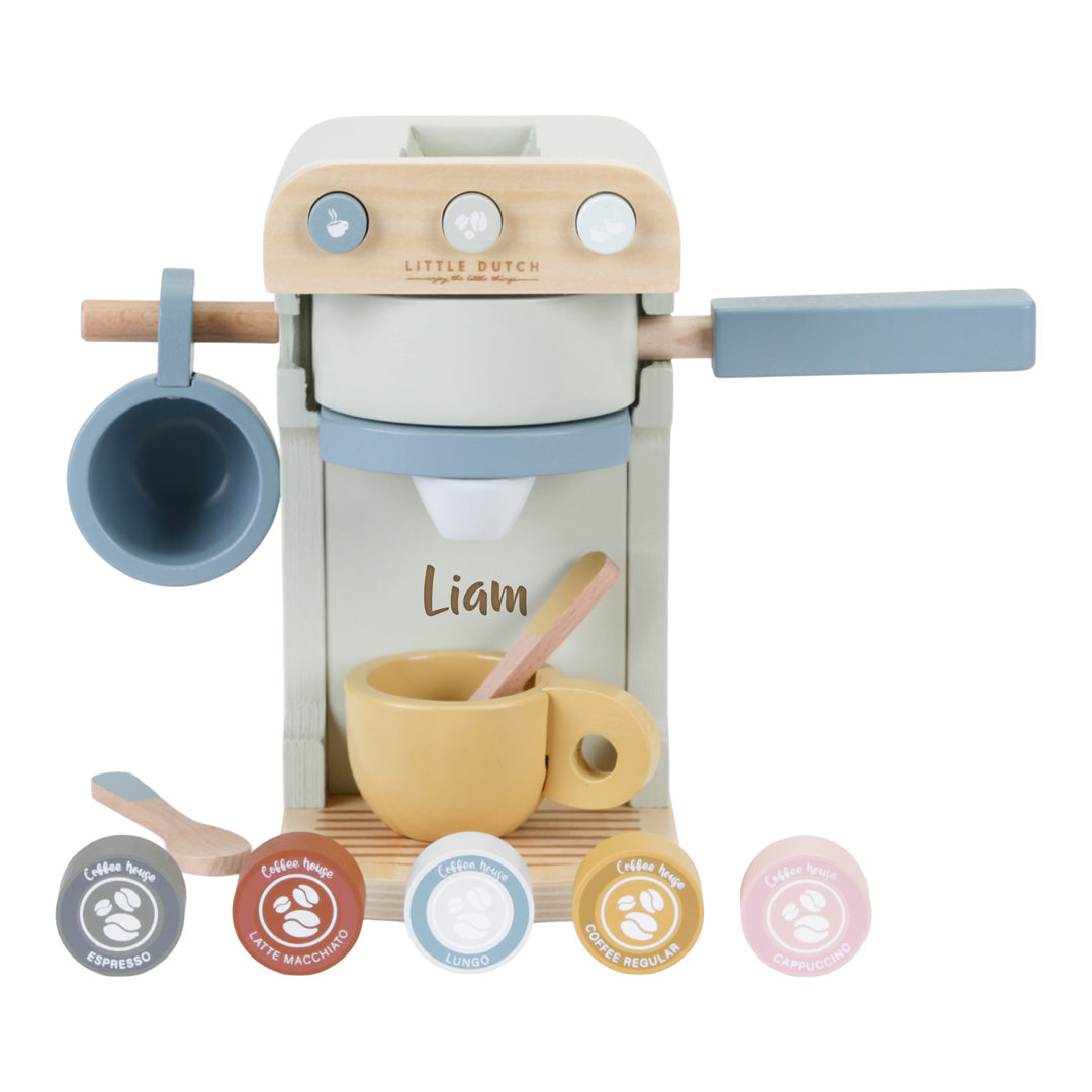 Kaffeemaschine Holz, klein, mint