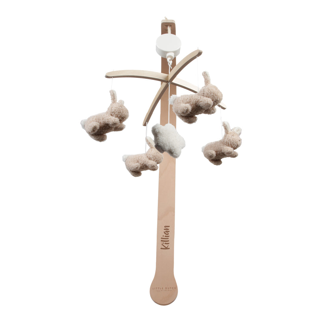 Personalisiertes Musik-Mobile Baby Bunny mit Namen – Geschenk zur Geburt