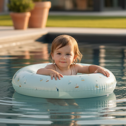 Schwimmring für Kinder 50 cm in Blau – Maritimes Design