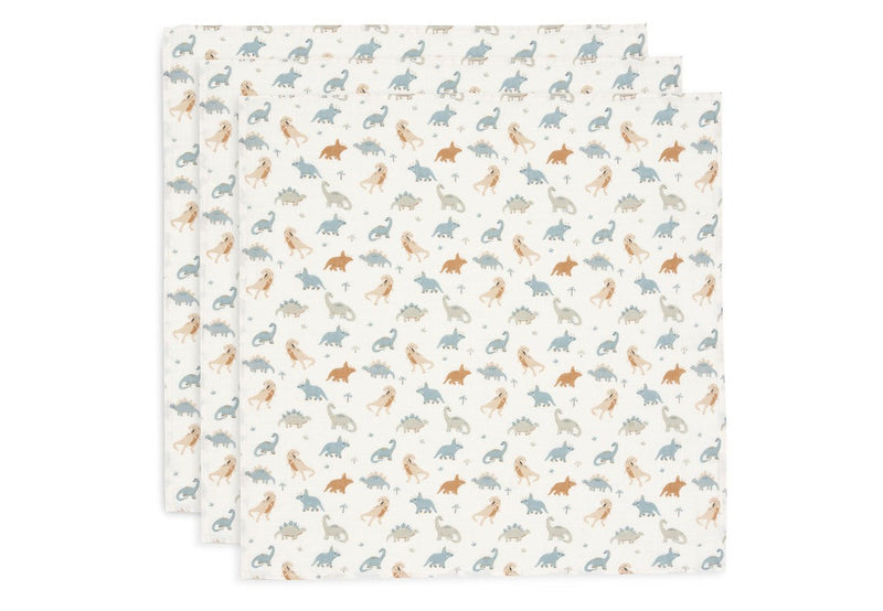 Musselintuch 3er-Set 70 x 70 cm Roarsome | Jollein