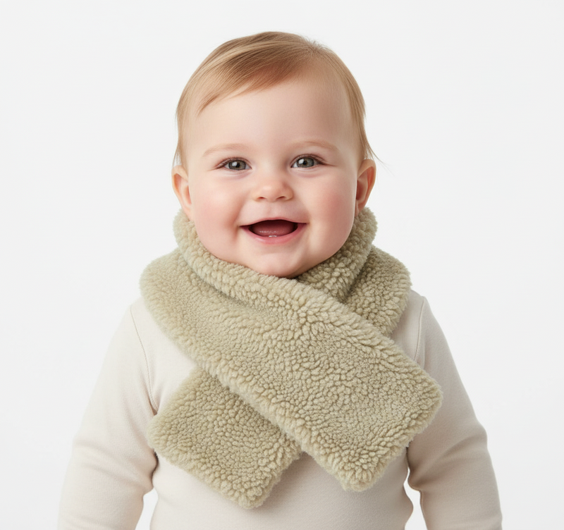 Teddy Schal Soft Green für Babys und Kinder