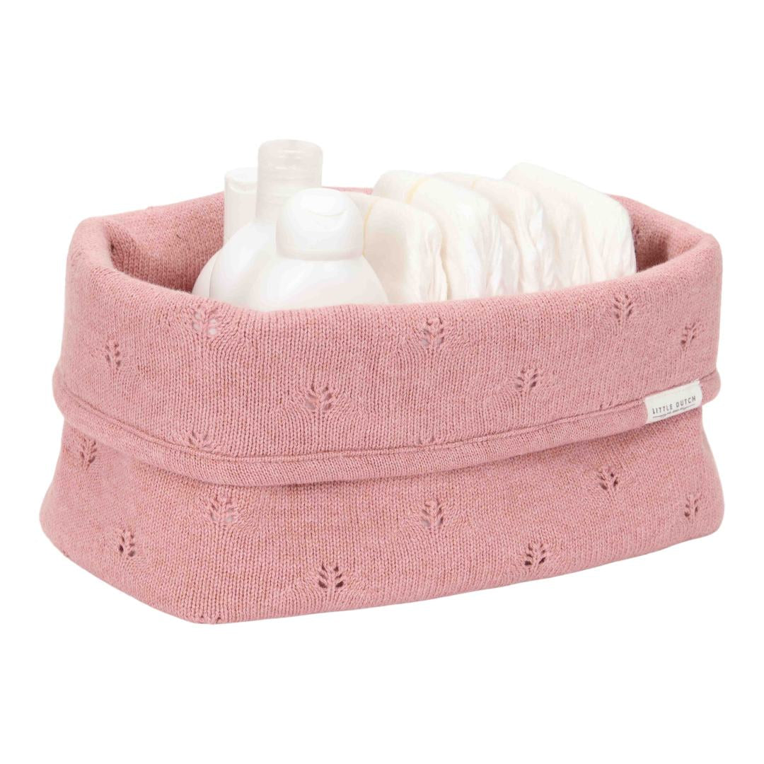 Large embroidered nursing basket - Pure Pink Blush | Little Dutch