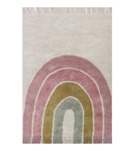 Kinderteppich Regenbogen Rosa / Rainbow Pink 130x 90cm | Little Dutch
