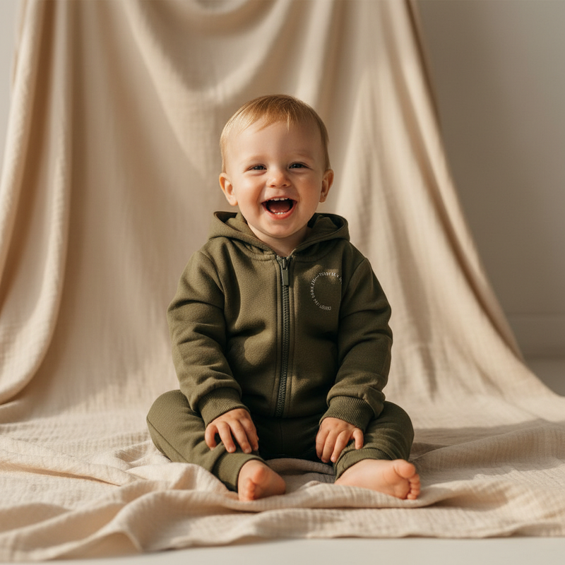 Sweat-Weste Dark Green - Little Farm | Little Dutch