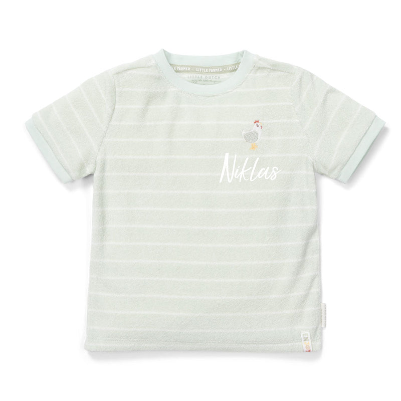 T-Shirt Frottee kurzarm Farm Green Stripes | Little Dutch