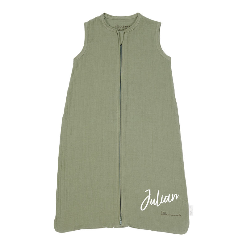 Muslin Summer Sleeping Bag 70 cm - Pure Olive | Little Dutch