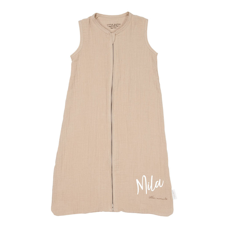 Summer sleeping bag, muslin, 70 cm, beige | Little Dutch, customizable
