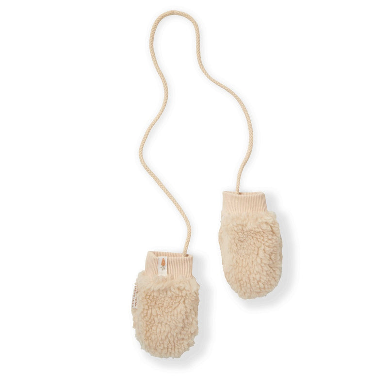 Teddy Fäustlinge Sand – Warme Babyhandschuhe für Neugeborene