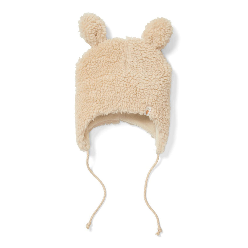 Teddy Mütze Sand – Warme Babymütze für Neugeborene