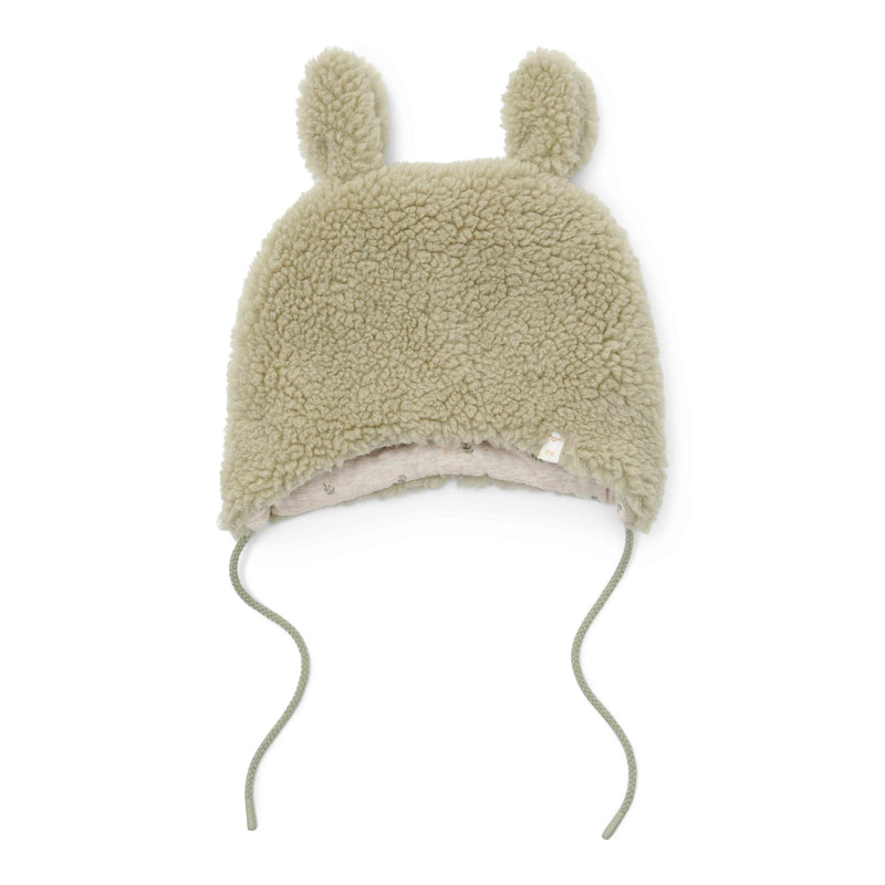 Teddy Mütze Soft Green – Warme Babymütze für Neugeborene