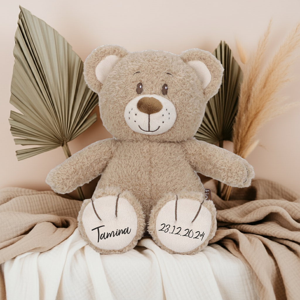 Personalized Teddy Bear with Name – Gift for Birth & Christening | Schmatzepuffer