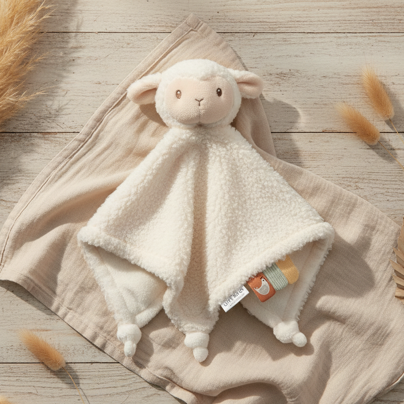 Weiches Schnuffeltuch Schaf für Babys mit kuscheligem Stoff und beruhigendem Schmusetuch für Geborgenheit, Einschlafen und erste Kuschelmomente