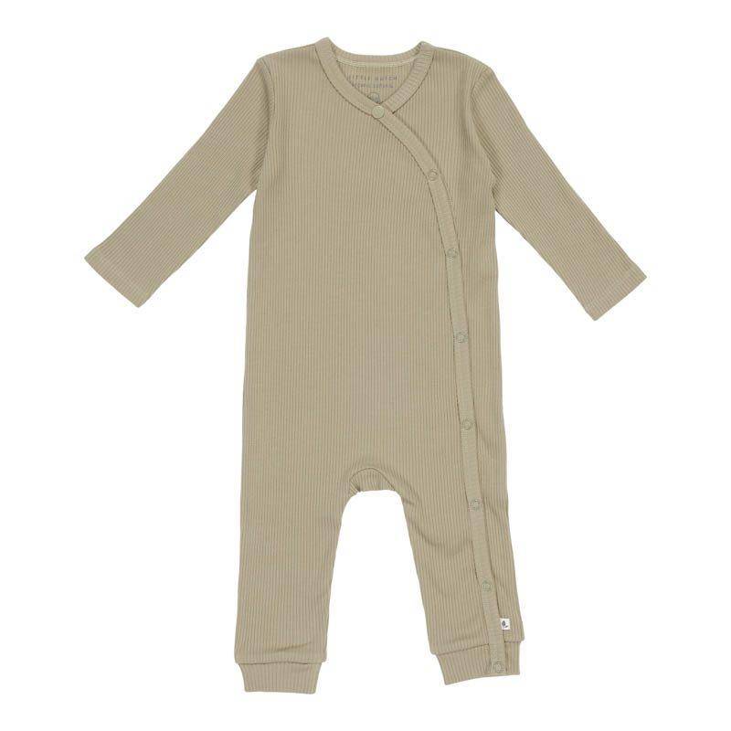 Long-Sleeved Wrap Bodysuit Olive for Babies