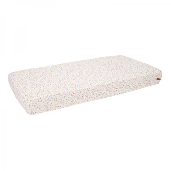 Fitted sheet for crib Flowers &amp; Butterflies 40 x 80 cm, white | Little Dutch