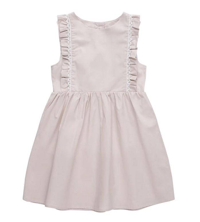 Kleid mit Spitzendetails "Powder Gray" 'Beige Größe 62 / 68 | leevje