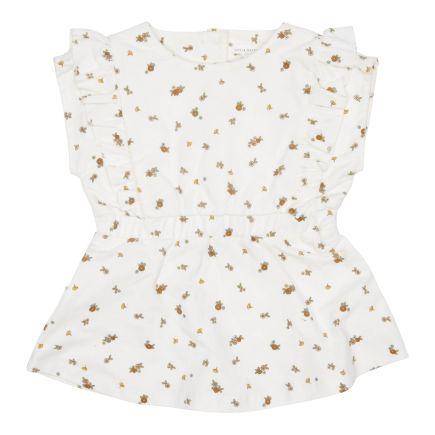 Kleid Vintage Little Flowers Weiß – Romantisches Kinderkleid mit Blumenmuster