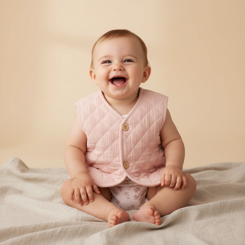 Wendbare Weste pink/weiß | Little Dutch