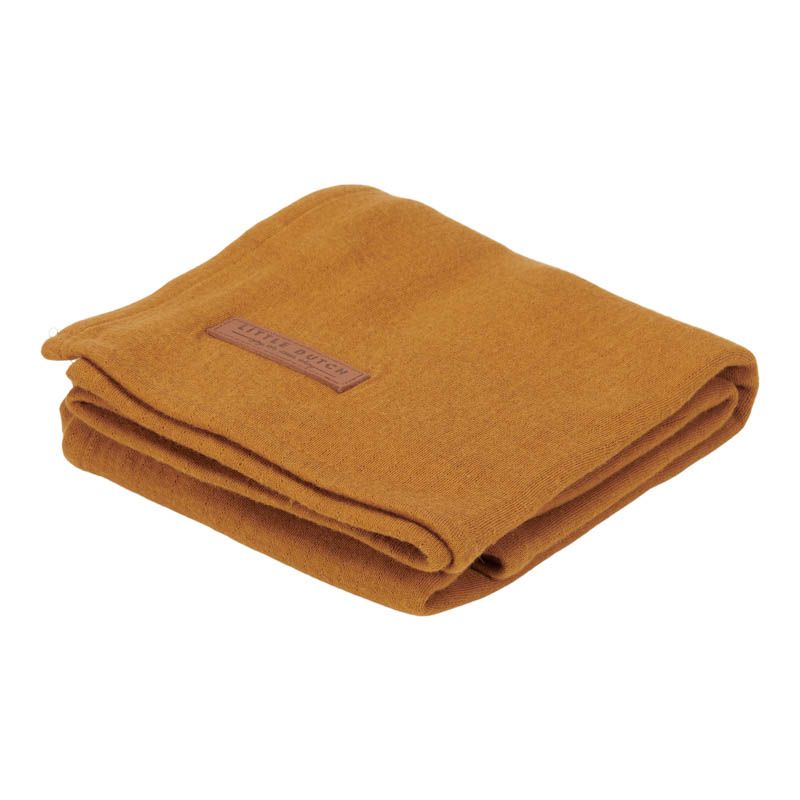 Musselintuch Swaddle 120 x 120 cm ocker | Little Dutch