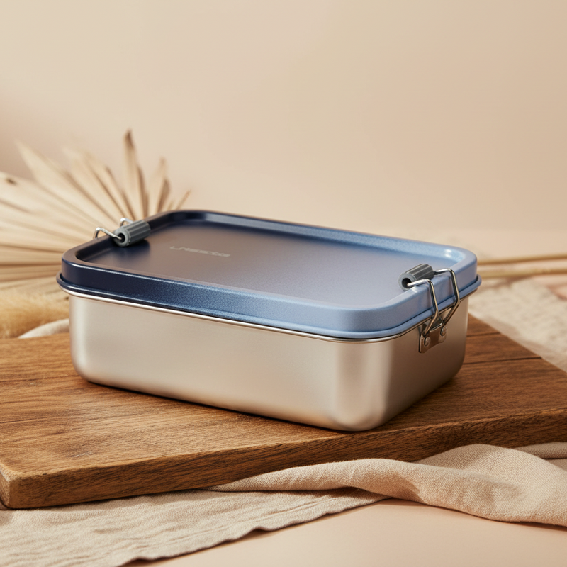 Lunch box Stainless Steel Solid dark blue/light blue | Casual