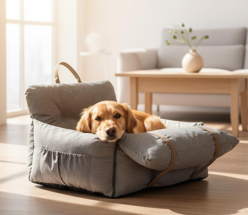 BENA travel bed for dogs, light grey, size L (60×50×43 cm) | Nobby