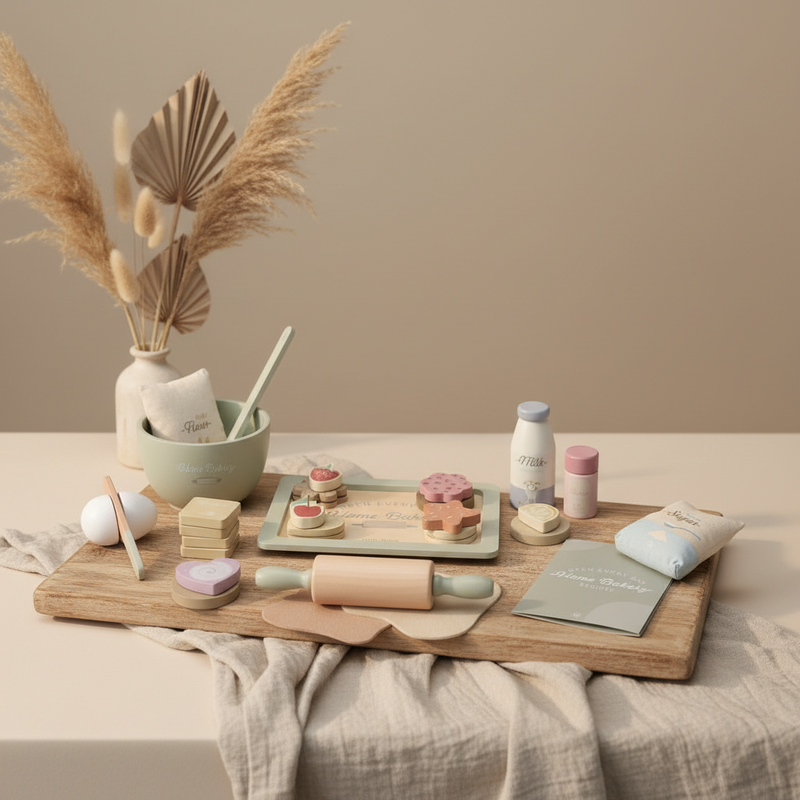 Wooden Baking Set for Small Children's Kitchens