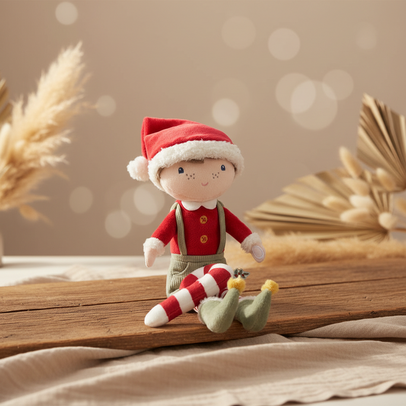 Weihnachtspuppe Jim – Kuschelpuppe für die Weihnachtszeit