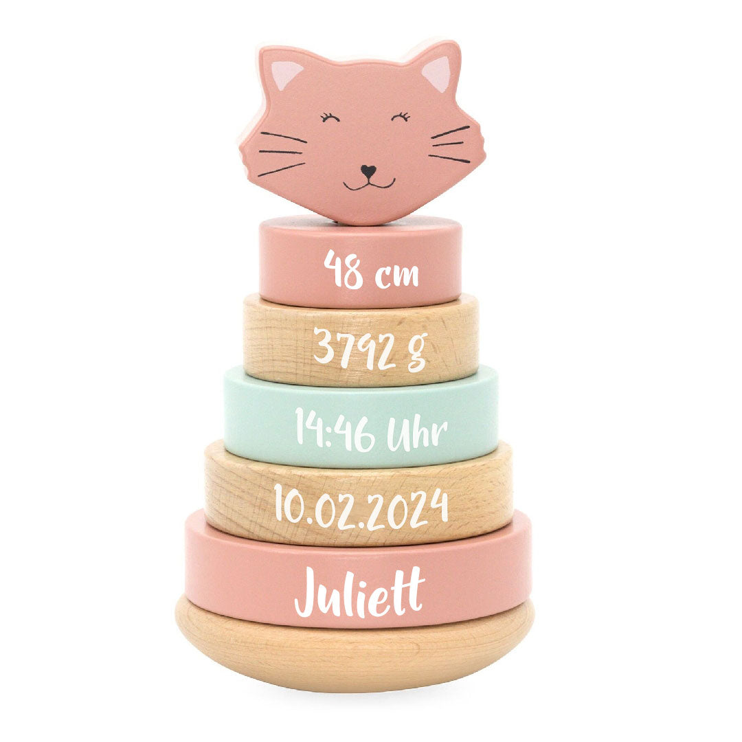 Holz Stapelturm - Frau Katze - zur Geburt | Trixie