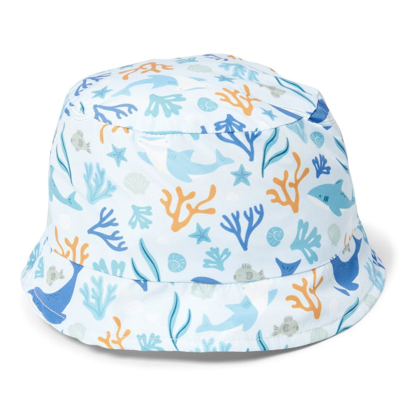 Sun hat reversible Honey Stripes / Ocean Dreams Blue size 2 | Little Dutch