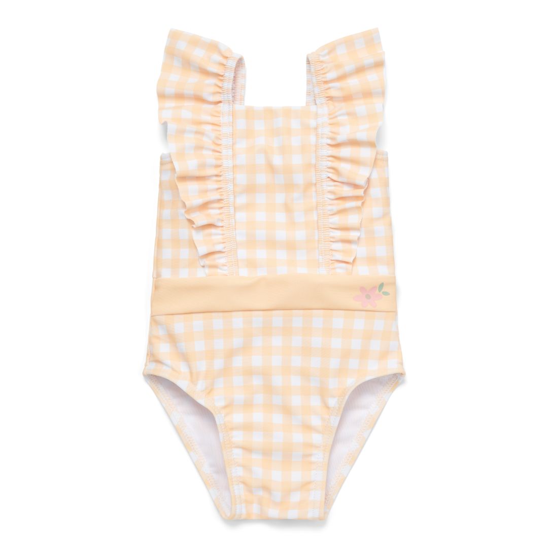 Kids' Ruffled Swimsuit Sunshine Checks