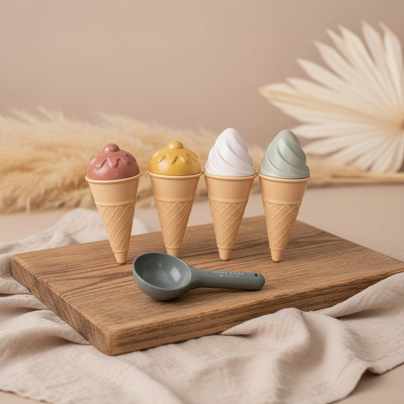 Eiscreme Strandset 9-teilig – Sandspielzeug für kreative Sommertage