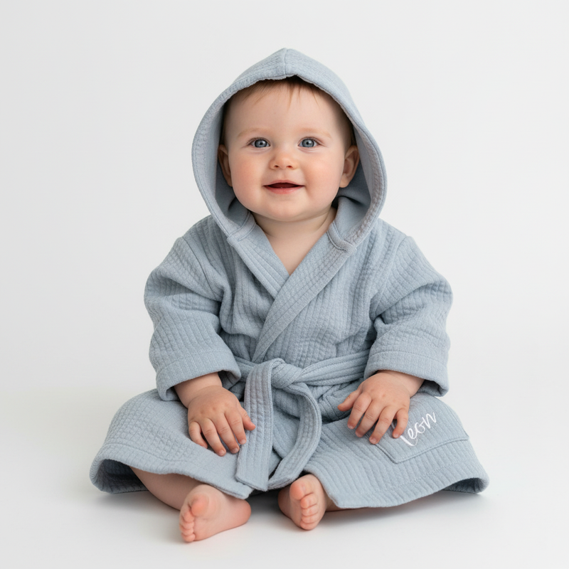 Bademantel Pure Soft Blue für Babys und Kinder