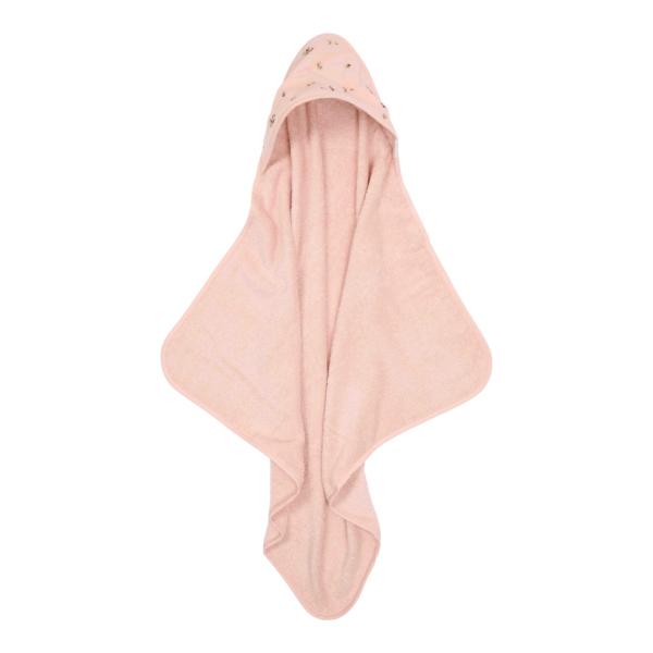 Embroidered hooded towel Blossom 100 x 100 cm | Little Dutch